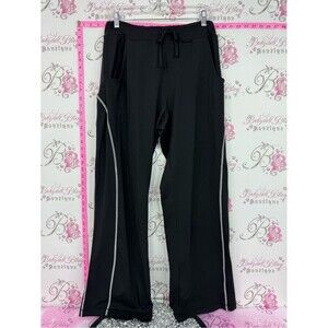 lululemon athletica pants flare Black Lounge Pants with Silver Side Trim